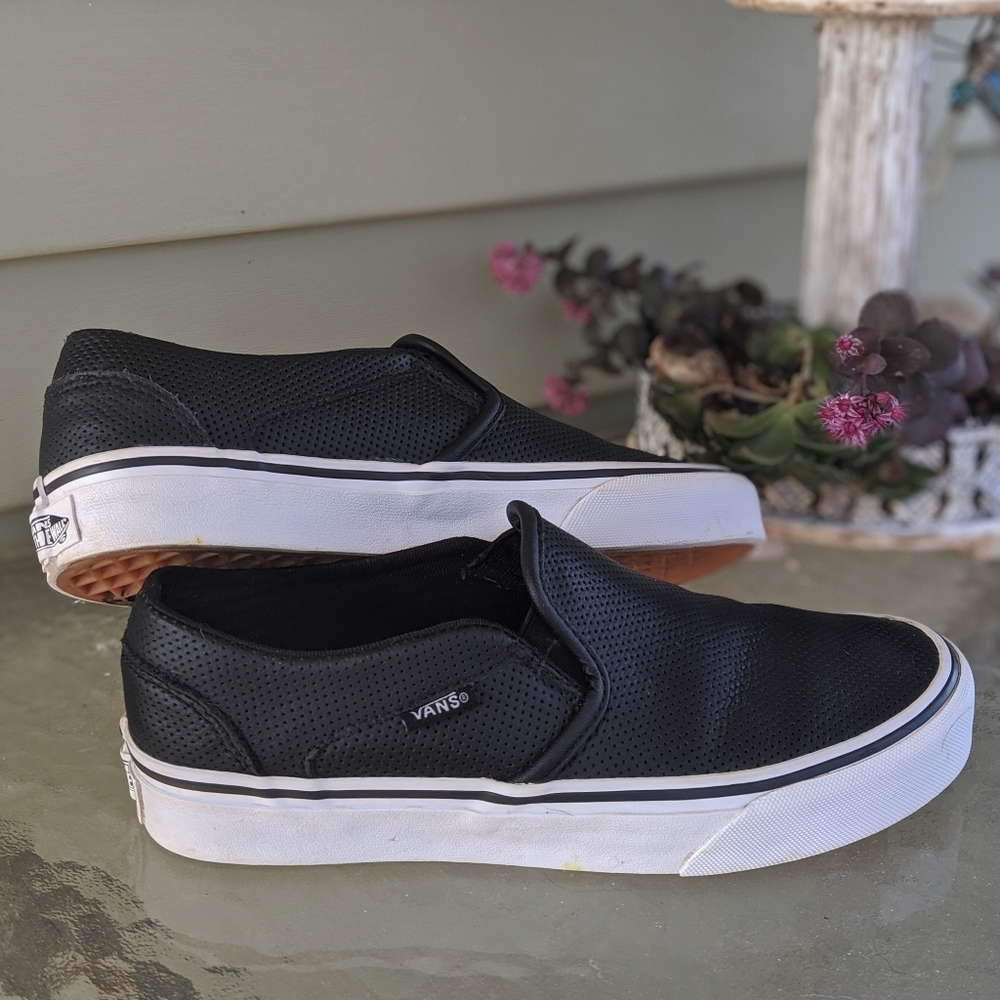 Leather slip on Vans